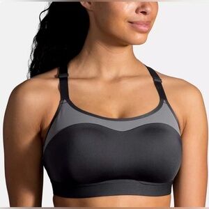 Brooks Dare Racerback Run Bra 42D Asphalt Gray High Impact Running Sports Bra